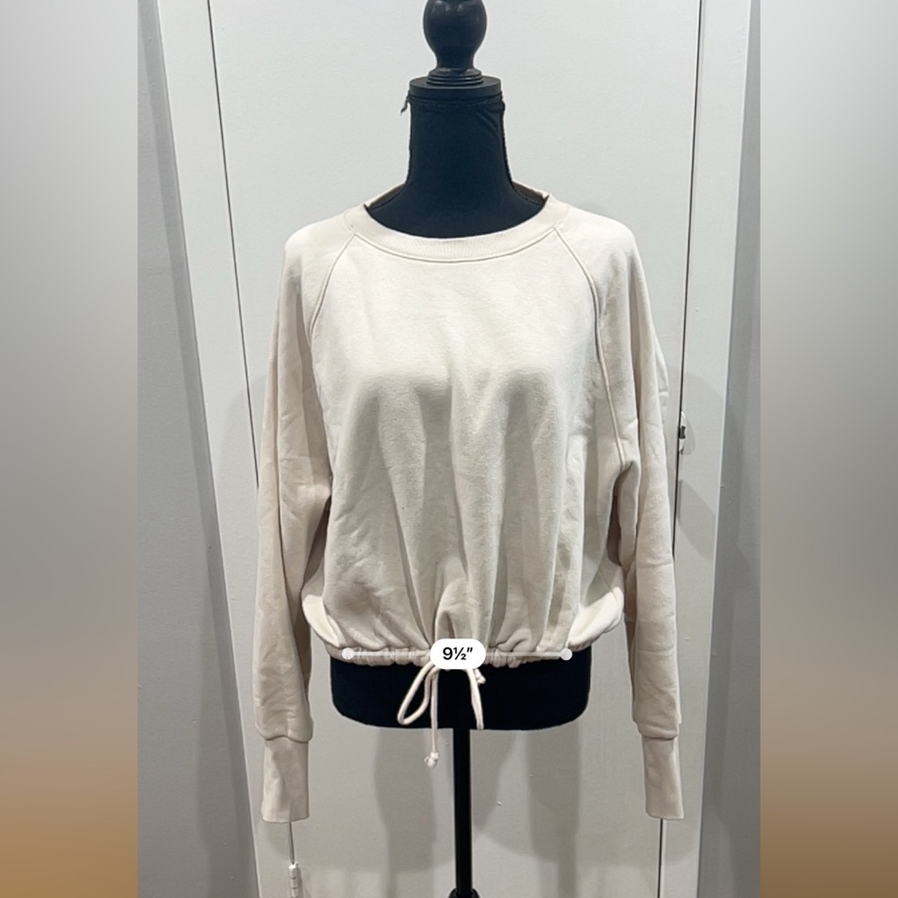 Hm Cream Crop Sweater With Draw String Waist - image 6